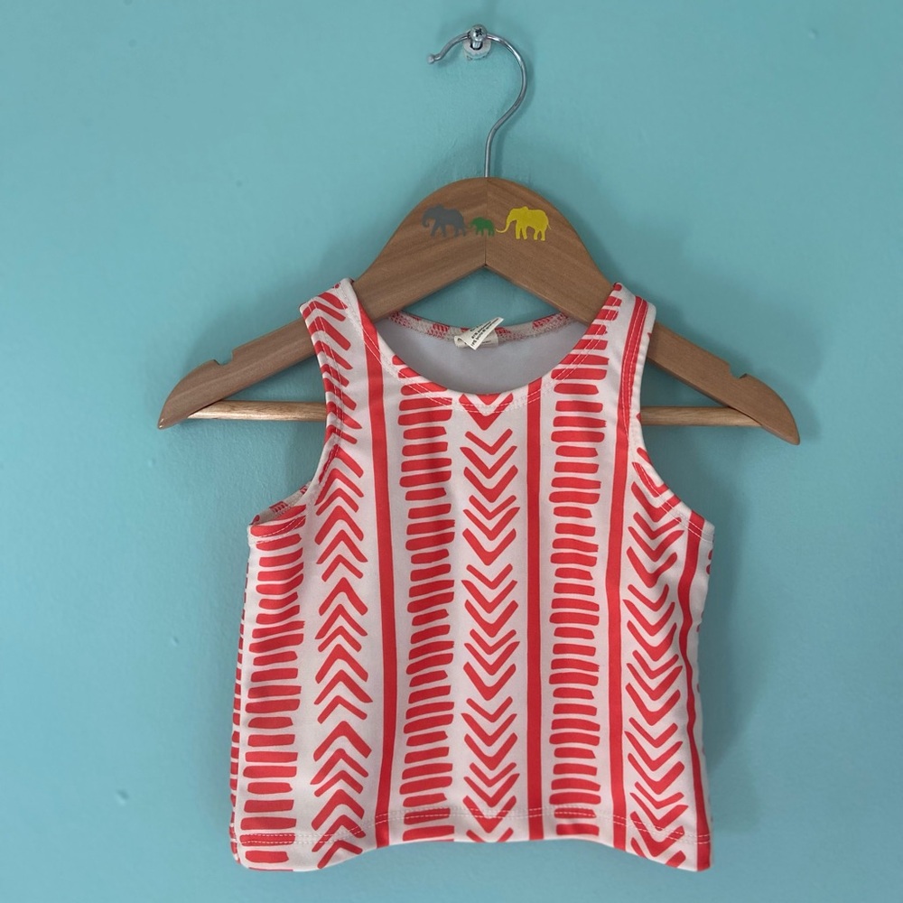 Kate Quinn Red and White Geometric Tank Top 6-12 months
